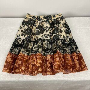 Sachin and Babi Anthropologie Loretta Eyelet Crochet Ruffle Mini Skirt XS Black